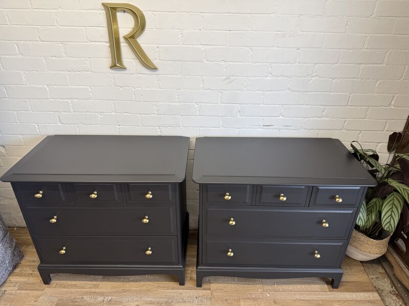 Stag Minstrel Pair of 3 over 2 Chest of Drawers/ Bedsides Black - product images  of 