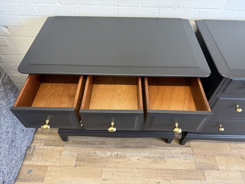 Stag Minstrel Pair of 3 over 2 Chest of Drawers/ Bedsides Black - product images  of 
