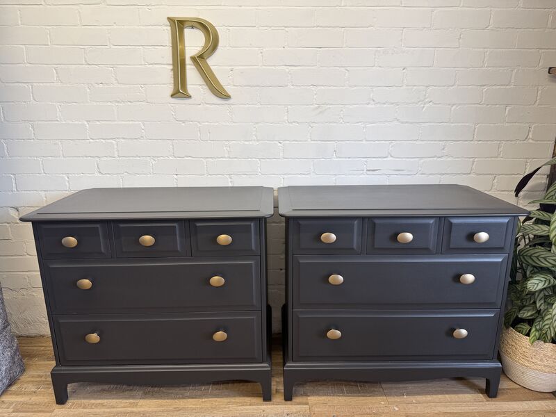 Stag Minstrel Black 3 over 2 Chest of Drawers / Bedsides Painted Black - product images  of 