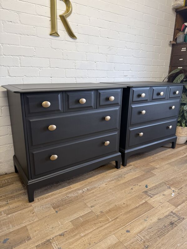 Stag Minstrel Black 3 over 2 Chest of Drawers / Bedsides Painted Black - product images  of 