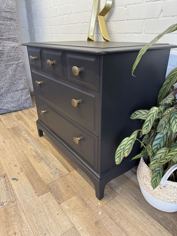 Stag Minstrel Chest of 3 over 3 Drawers Painted in Black - product images  of 