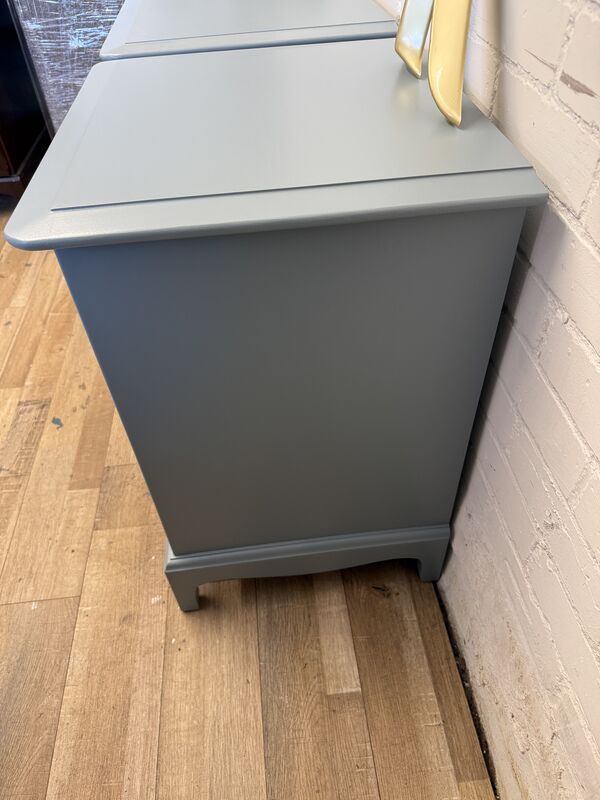 Stag Minstrel Bedside Chest Drawers – Painted in Selvedge by Farrow &amp; Ball – Satin Chrome Handles - product images  of 