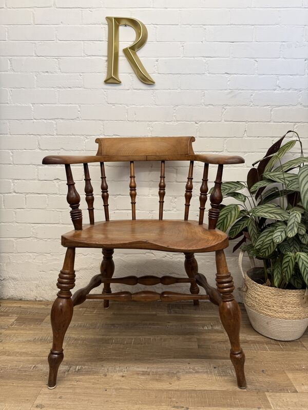 19th-century English Victorian Smoker’s Bow armchair (traditionally known as a Captain's chair) - product images  of 