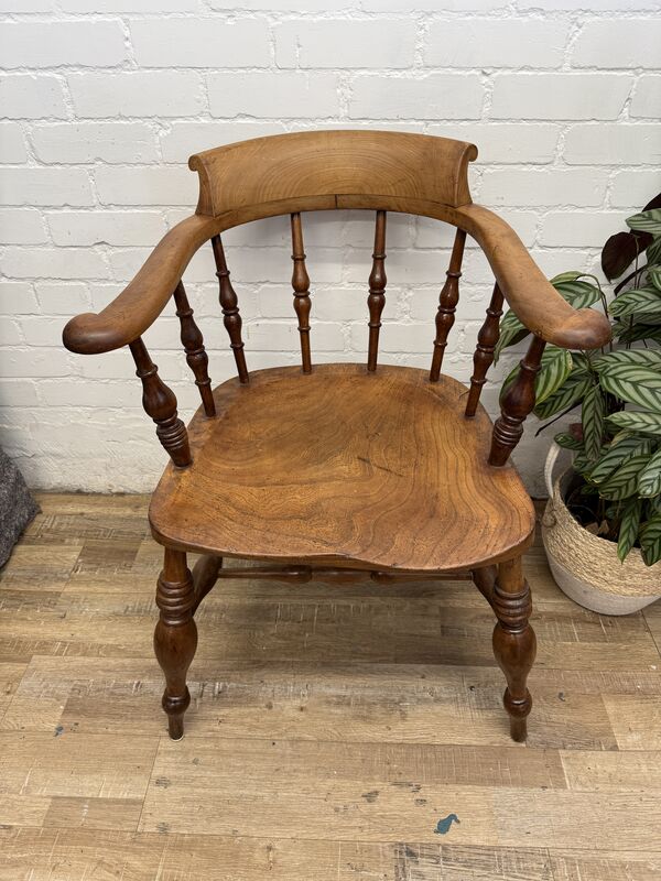 19th-century English Victorian Smoker’s Bow armchair (traditionally known as a Captain's chair) - product images  of 