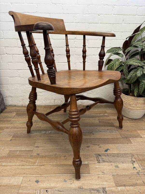 19th-century English Victorian Smoker’s Bow armchair (traditionally known as a Captain's chair) - product images  of 