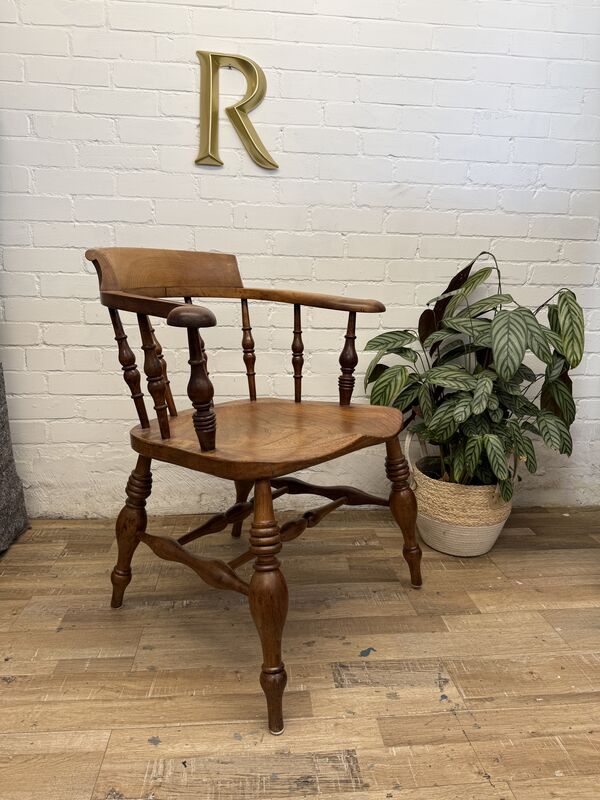 19th-century English Victorian Smoker’s Bow armchair (traditionally known as a Captain's chair) - product images  of 
