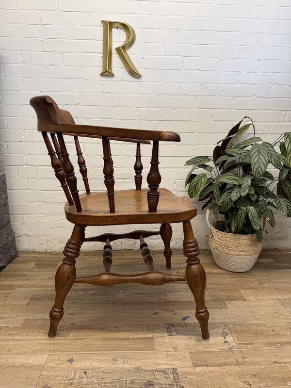 19th-century English Victorian Smoker’s Bow armchair (traditionally known as a Captain's chair) - product images  of 