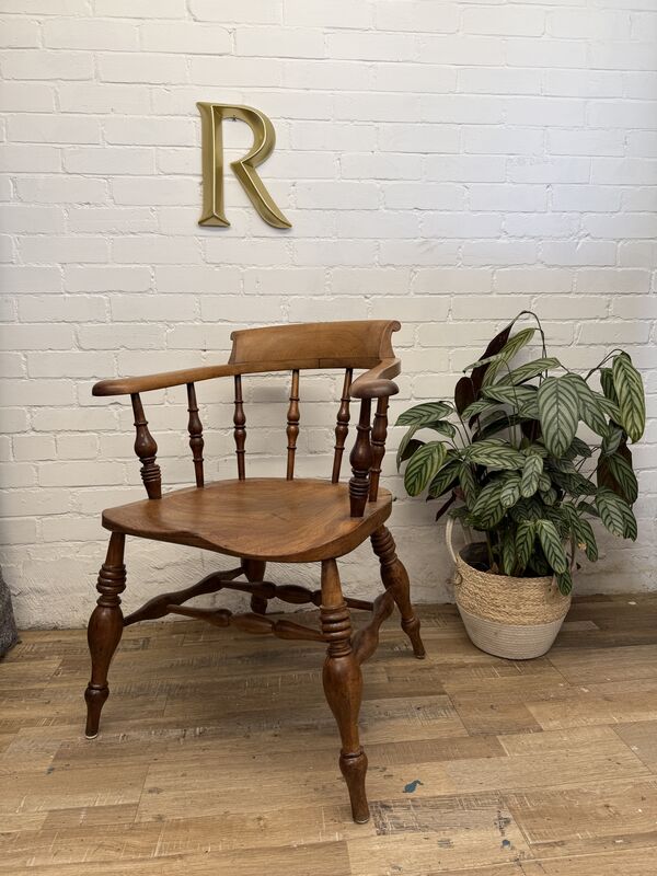 19th-century English Victorian Smoker’s Bow armchair (traditionally known as a Captain's chair) - product images  of 