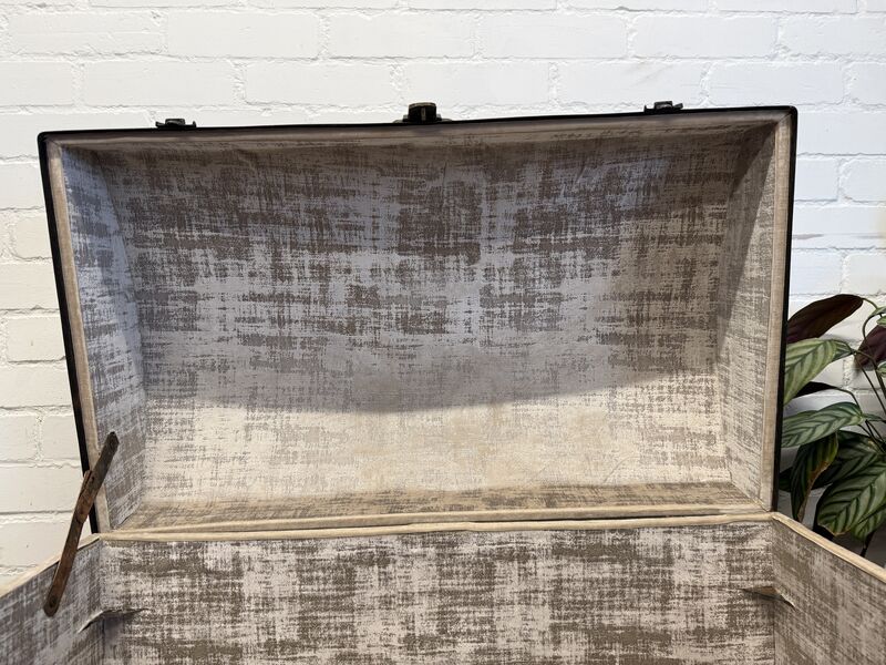 Victorian Domed Pine Travel Trunk | Iron Bound Blanket Box | Antique Treasure Chest with Lift-Out Tray - product images  of 