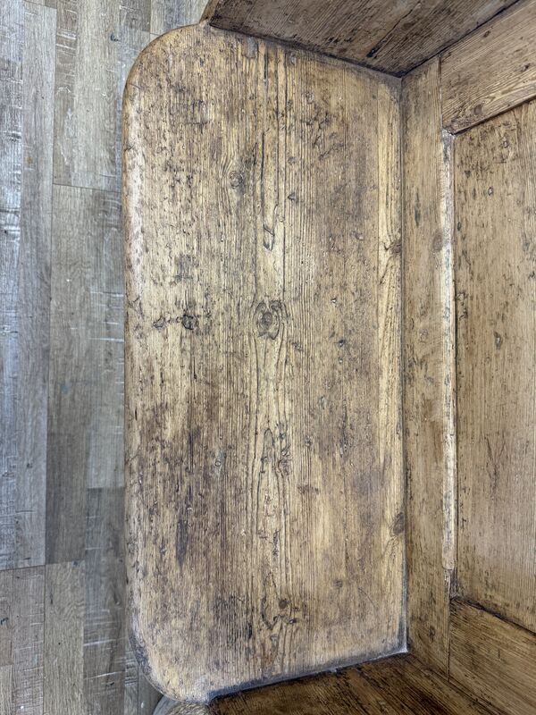 Antique Victorian Rustic Pine Settle Bench Single Pew - product images  of 