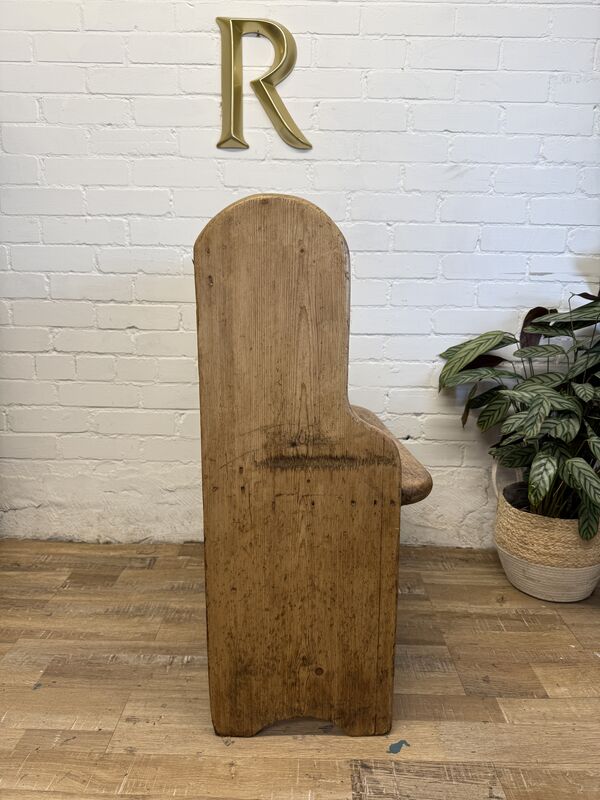 Antique Victorian Rustic Pine Settle Bench Single Pew - product images  of 