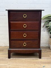 Stag,Minstrel,4,Drawer,Bedside,in,Original,Mahogany,Great,Condition!