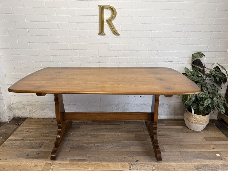 1981 Ercol Model 756 Solid Elm Refectory Dining Table - product images  of 