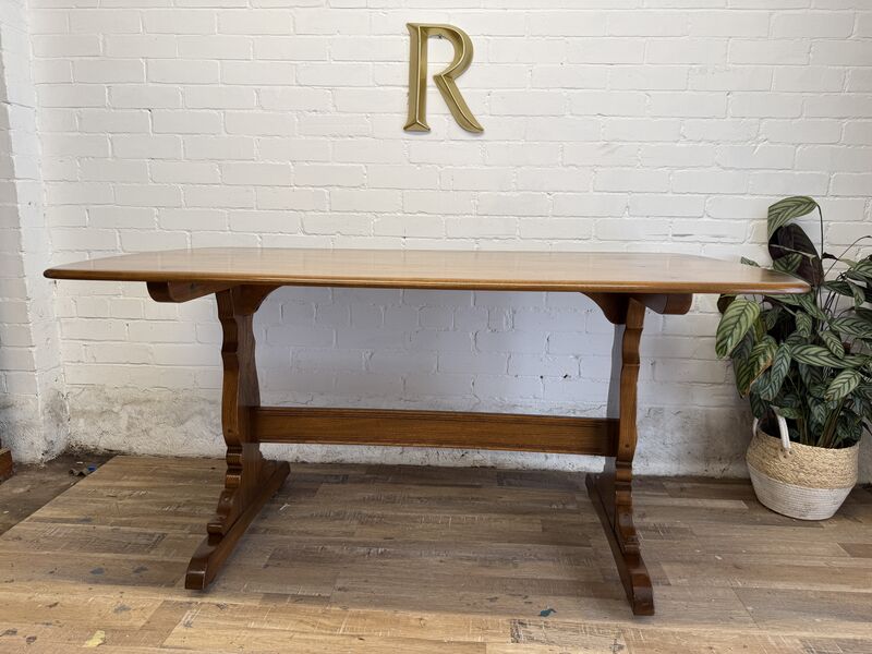 1981 Ercol Model 756 Solid Elm Refectory Dining Table - product images  of 