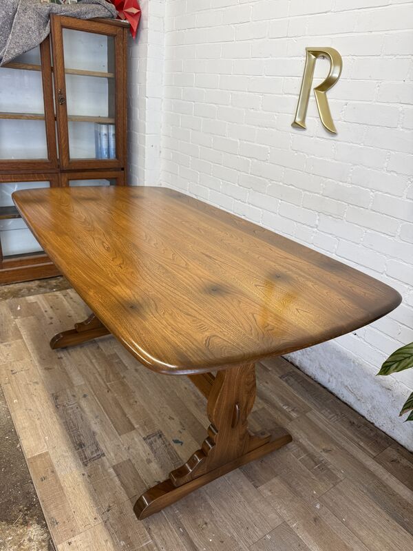 1981 Ercol Model 756 Solid Elm Refectory Dining Table - product images  of 