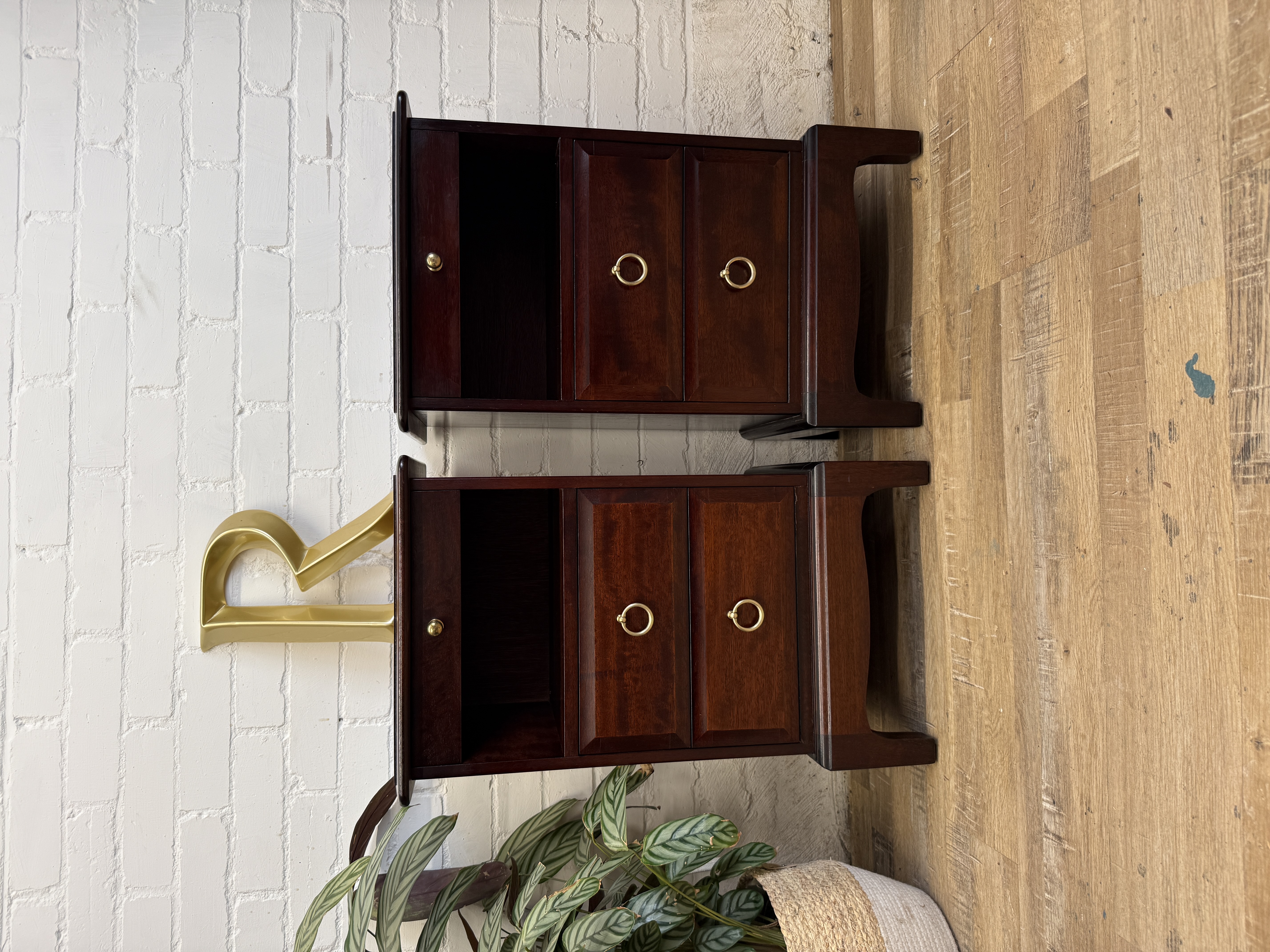 Pair,of,Vintage,Stag,Minstrel,Narrow,Bedside,Tables,–,Original,Mahogany,Pair of Vintage Stag Minstrel Narrow Bedside Tables – Original Mahogany