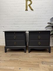 Pair,of,Stag,Minstrel,Bedside,Tables,–,Painted,in,Benjamin,Moore,Black,Iron,Pair of Stag Minstrel Bedside Tables – Painted in Benjamin Moore Black Iron