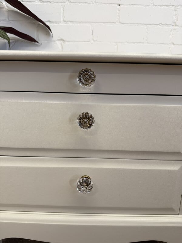 Pair of Stag Minstrel Bedside Tables – Hand Painted in Farrow &amp; Ball Joa’s White - product images  of 