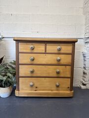 Large,Antique,Victorian,Pine,&,Mahogany,Chest,of,Drawers,Large Antique Victorian Pine & Mahogany Chest of Drawers