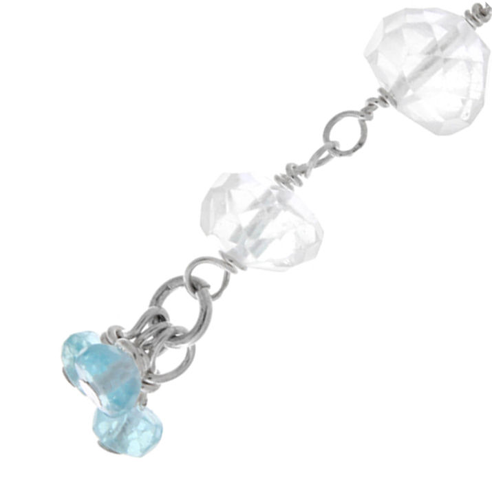 Aquamarine and apatite 18K white gold earrings - product images  of 