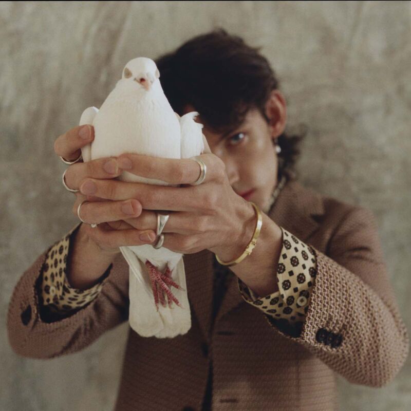 9ct textured white gold ring for men - product images  of 