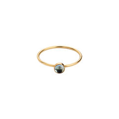 Blue,Topaz,Cabochon,Mini,18ct,Gold,Stacking,Ring,blus topaz gold ring, Minimalist yellow gold ring with blue topaz, alternative engagement ring, bespoke 18ct yellow gold rings, blue moonstone solid gold ring, catherine marche fine jewellery,moonstibe stacking ring, dainty gold ring, blue topaz solitaire