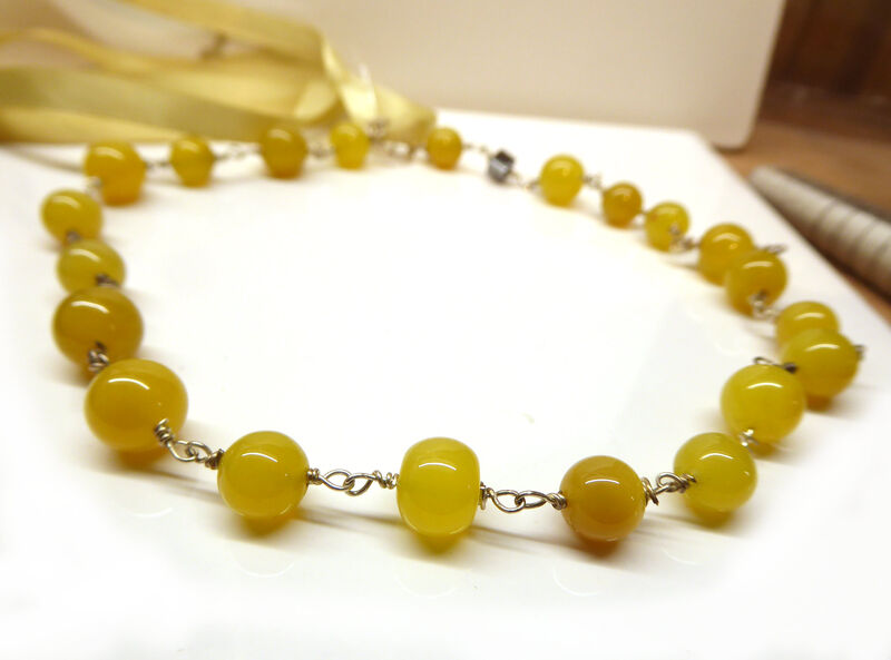 Yellow Jade and hematite Necklace - product images  of 