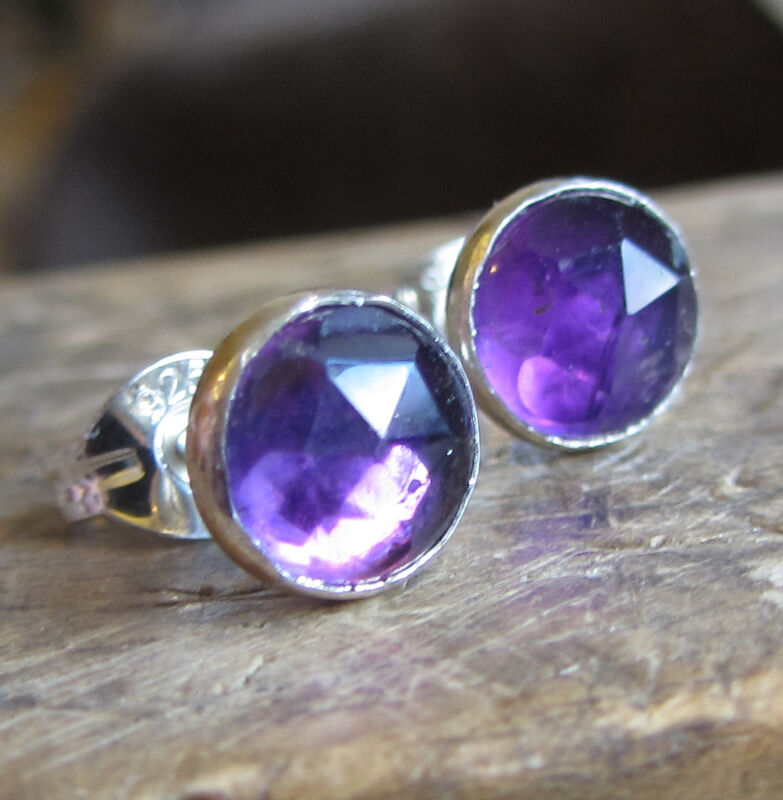 Faceted Amethyst Gold Plated Stud Earrings - product images  of 