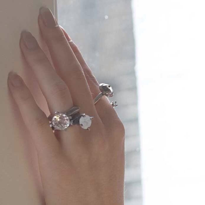 Passionata Softie Sculptural sterling silver Ring with Rose Quartz - product images  of 