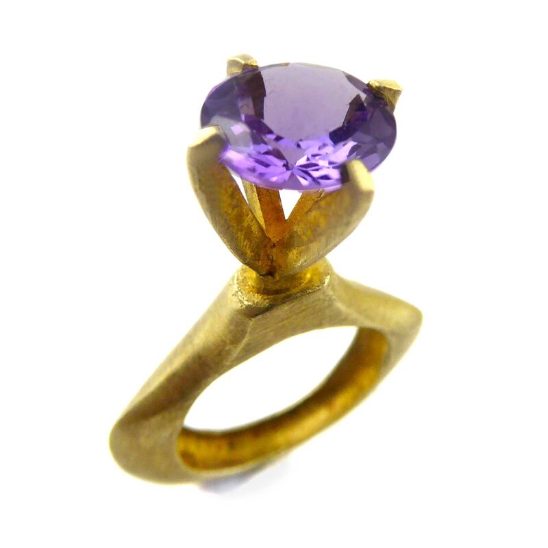 Passionata Ultraviolet Gold Vermeil Sculptural Ring with purple Amethyst - product images  of 