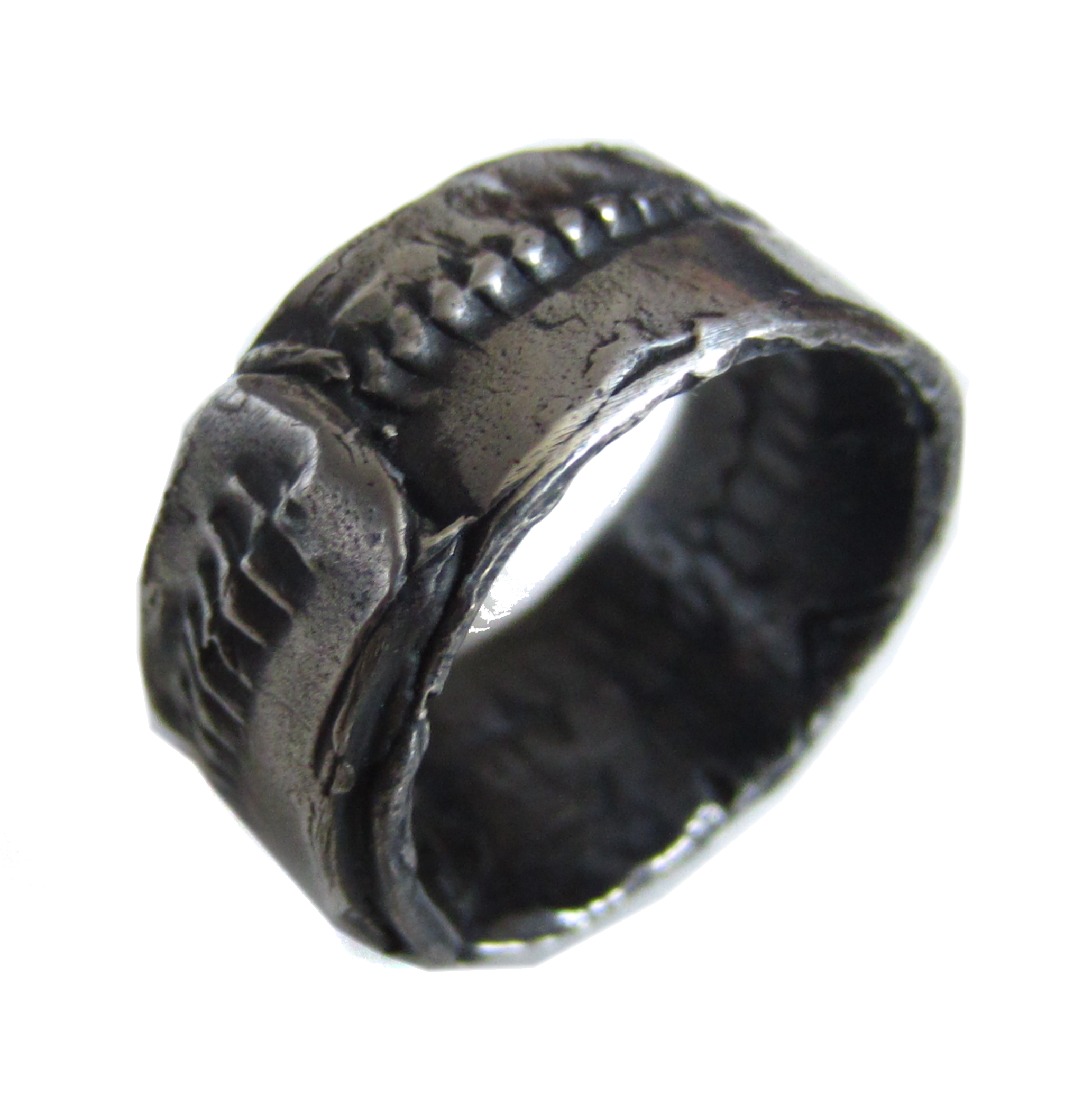 original textured dark silver wedding ring