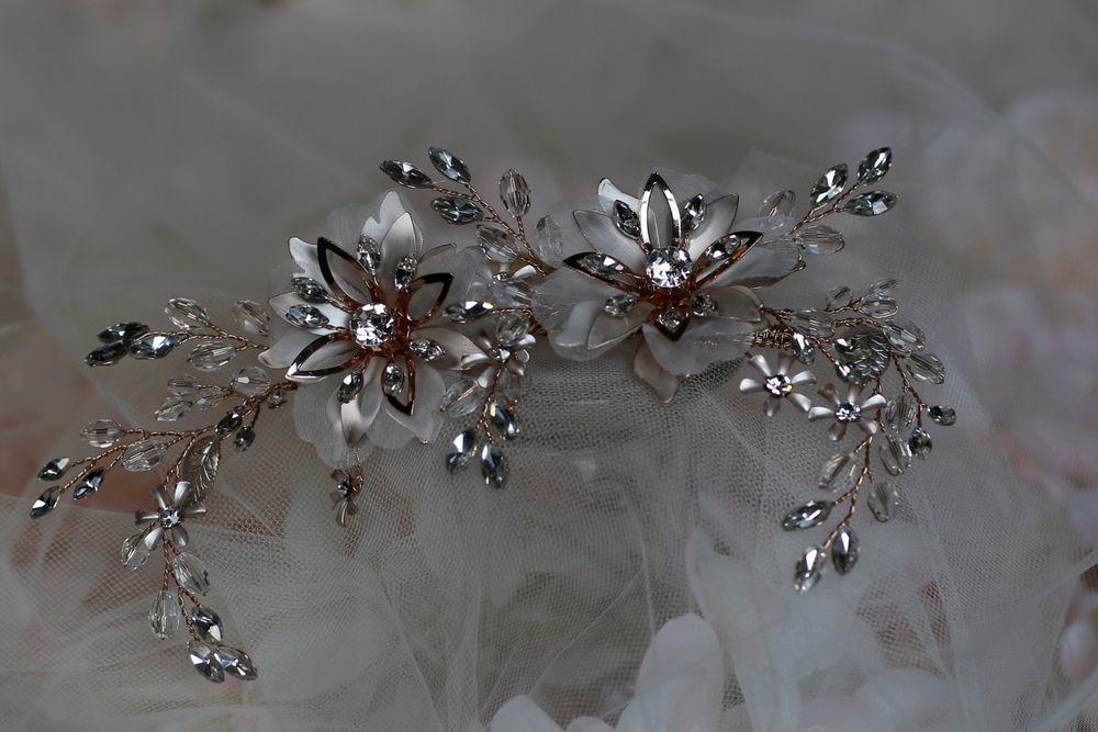 Large Floral And Diamante Wedding Hair Comb Tiarasandteirs