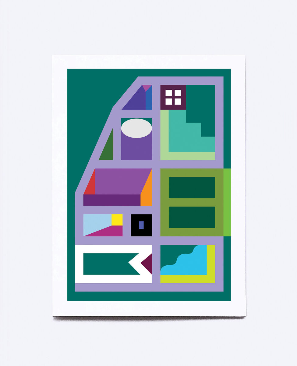 Structure_014, A3 contemporary geometric giclée print - product images  of 