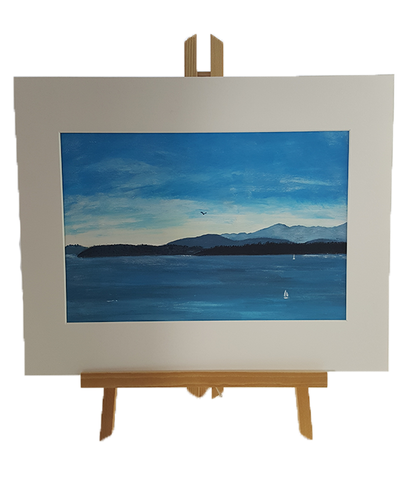 Seascape,and,mountains,sea painting, sailing, water, mountain landscape