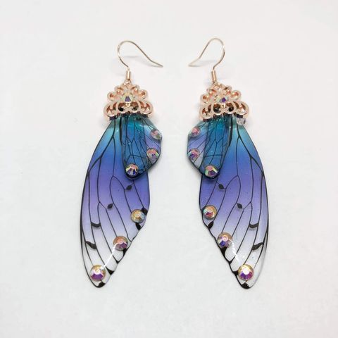 BluePurple Mystical Fairy Wing Earrings
