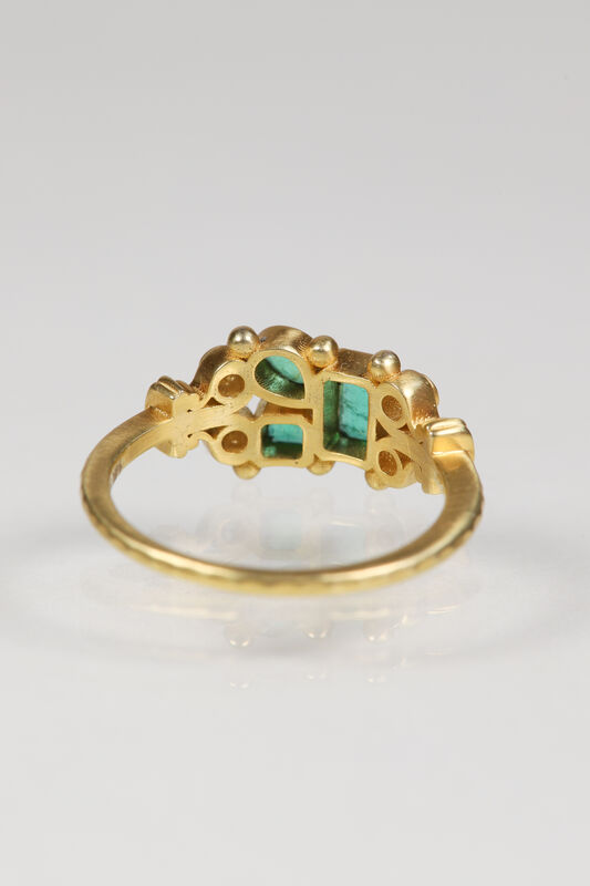 14ct Mixed Cut Emerald &amp; Diamond Ring  - product images  of 