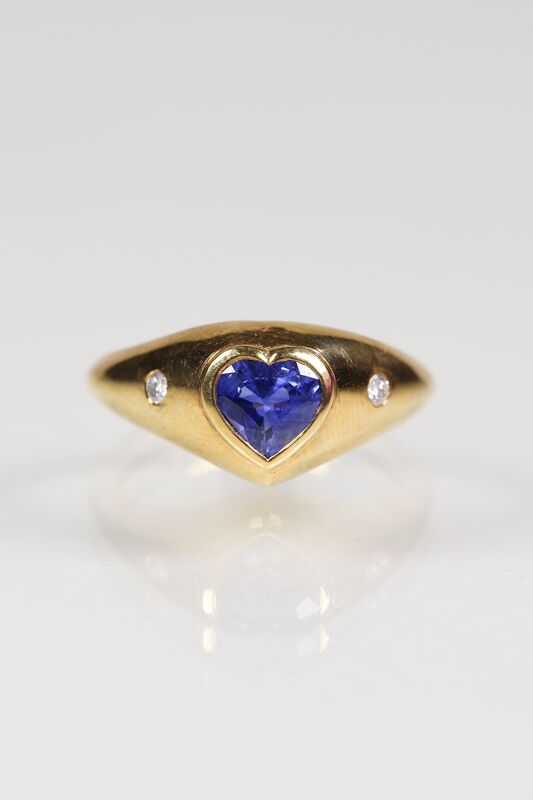 14ct Sapphire &amp; Diamond Heart Ring  - product images  of 