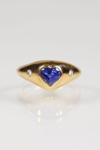 14ct,Sapphire,&,Diamond,Heart,Ring