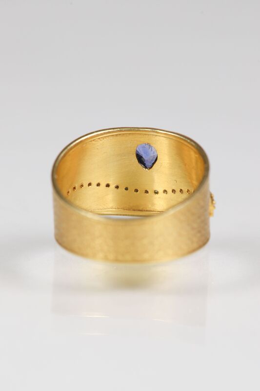 18ct Sapphire, Emerald &amp; Diamond Shield Ring  - product images  of 