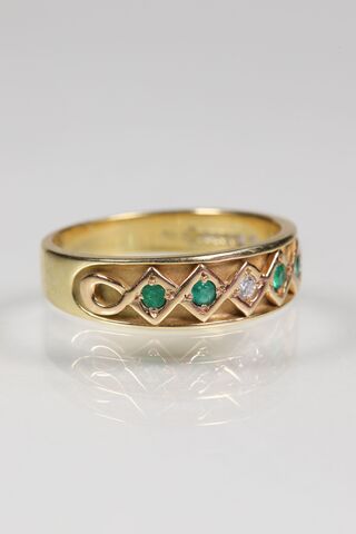 Vintage 18ct Emerald & Diamond Band  - product images  of 