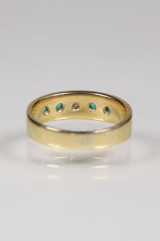 Vintage 18ct Emerald &amp; Diamond Band  - product images  of 