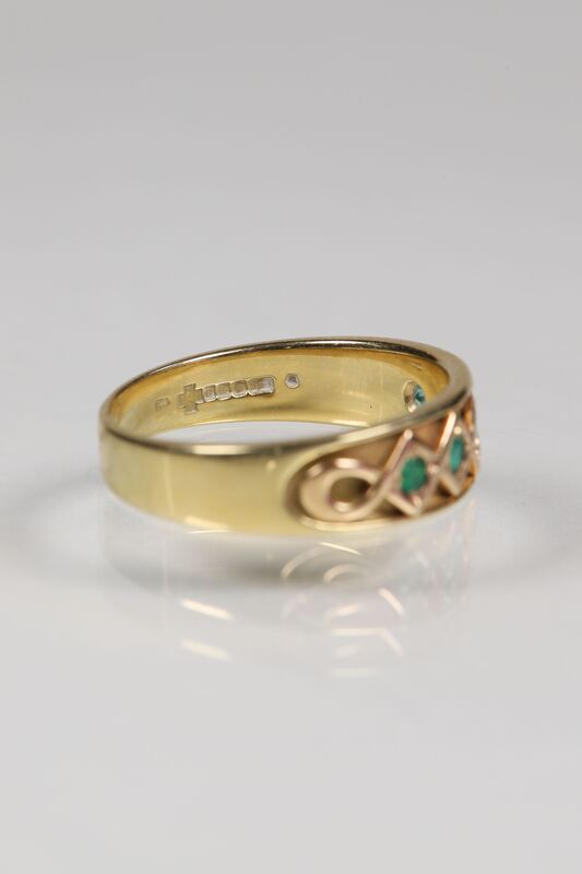 Vintage 18ct Emerald &amp; Diamond Band  - product images  of 