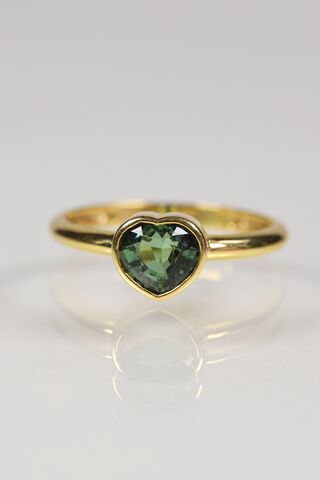 14ct,Green,Tourmaline,Heart,Ring