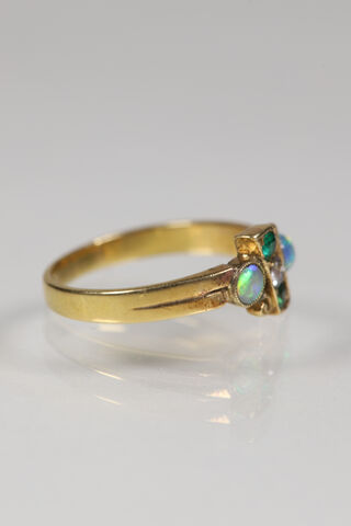 Edwardian 18ct Opal, Diamond & Emerald Ring  - product images  of 