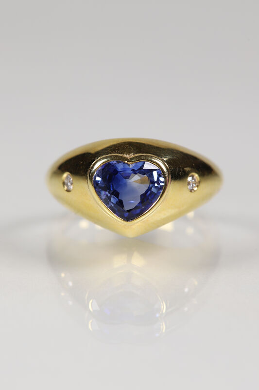 14ct Sapphire &amp; Diamond Heart Ring  - product images  of 