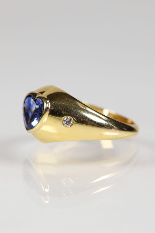 14ct Sapphire &amp; Diamond Heart Ring  - product images  of 