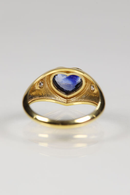 14ct Sapphire &amp; Diamond Heart Ring  - product images  of 