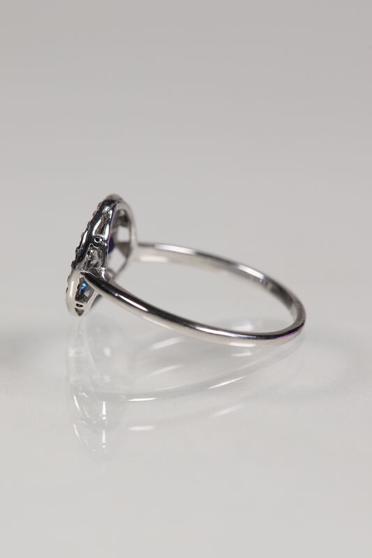 Antique 18ct Sapphire &amp; Diamond Clover Ring  - product images  of 
