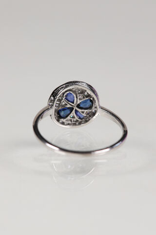 Antique 18ct Sapphire & Diamond Clover Ring  - product images  of 