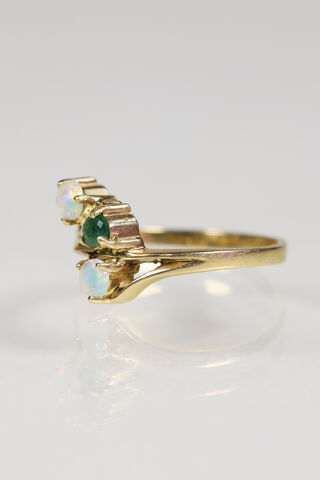 Vintage 18ct Opal & Emerald Twist Ring  - product images  of 